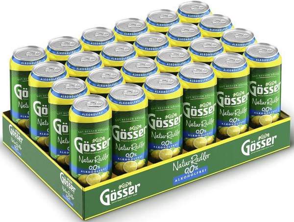 Produktbild: gösser natur radler alkoholfrei 24er pack 0,5l dose ab 18 euro statt 24 euro