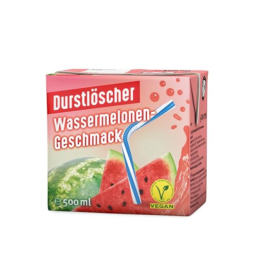 durstlöscher watermelon 24 x 500 ml, apfelsaftgetränk mit wassermelonen-aroma, vegan