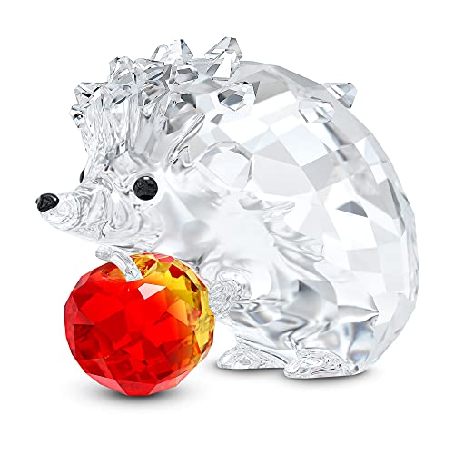 swarovski igel mit apfel, glasfigur, dekofigur für sammler