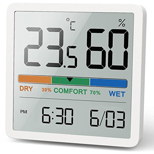 NOKLEAD thermo-hygrometer tragbares thermometer und luftfeuchtigkeitsmesser innen weiss