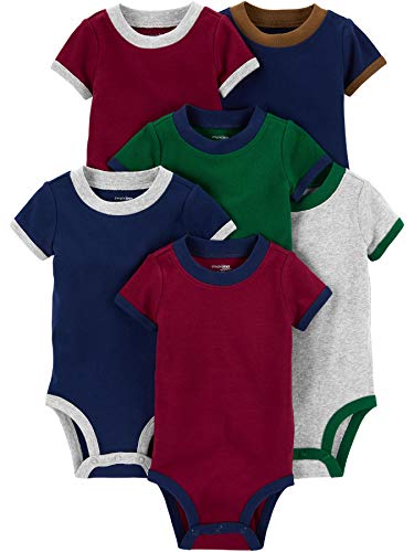 baby jungen body 6er-pack burgunderrot grün marineblau simple joys by carter's 0 monate