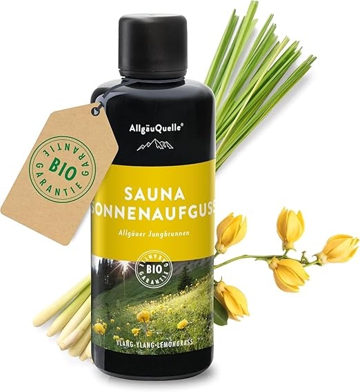 Produktbild: Saunaduft Aufguss mit 100% Bio Öle, verschiedene Düfte, 100 ml, Sonnenaufguss