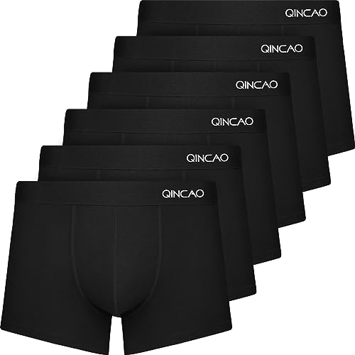 qincao boxershorts herren 6er pack baumwolle ohne kratzenden zettel größe s-4xl