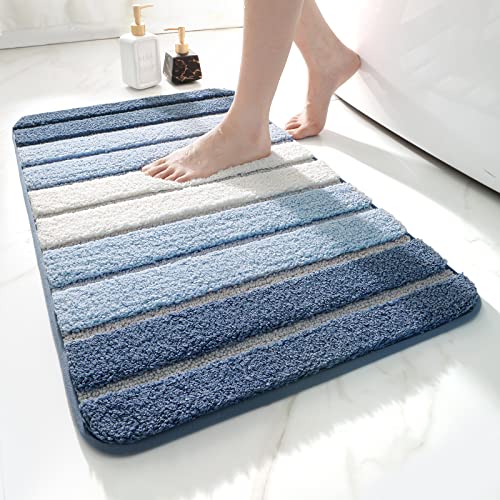 Produktbild: dexi badeteppich rutschfest 40 x 60 cm, saugfähig weich waschbar blau