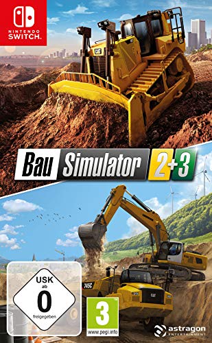 bau simulator 2+3 nintendo switch, 70+ baumaschinen, 120+ aufträge, cockpit-ansicht