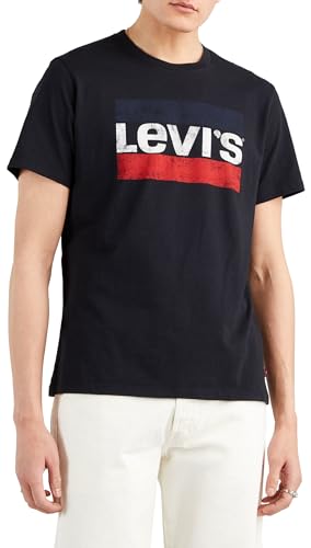 Levi's Herren T-Shirt mit Logo Grafik, schwarzes Sportswear Shirt, XL