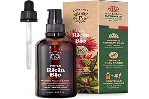 Produktbild: Rizinusöl Bio Kaltgepresst 100ml - Natürliches Castor Öl für Haare, Wimpern, Haut