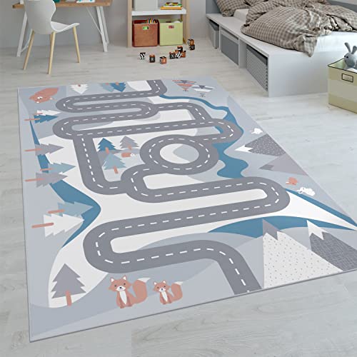 paco home kinderteppich spielteppich 100x200 cm creme modern rutschfest für kinderzimmer