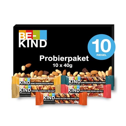 be-kind probierpaket 10er box mit 5 geschmacksrichtungen 10 x 40g riegel