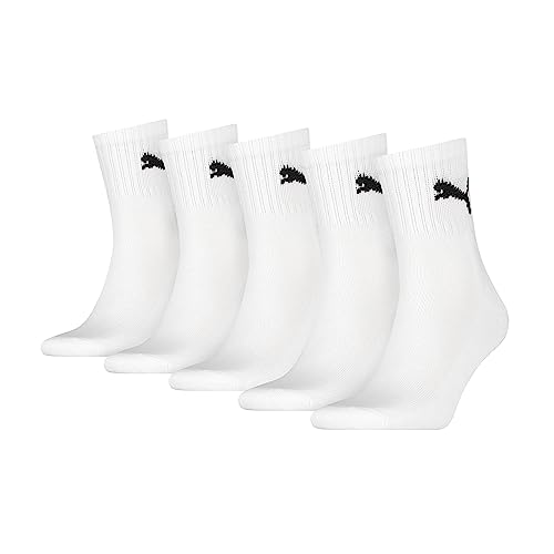 PUMA Unisex Socken Kurz Crew 5er Pack, Weiß, 47-49 EU