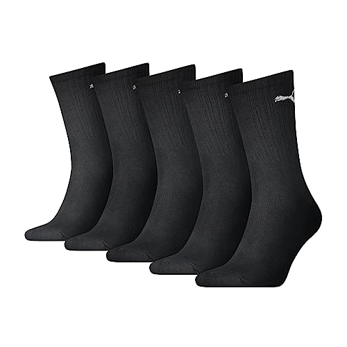 puma sportsocken crew 5 paar für damen und herren, atmungsaktiv, bequem