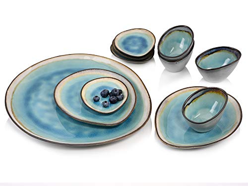sänger servierplatten set capri 11-teilig steingut servierteller schalen modernes design