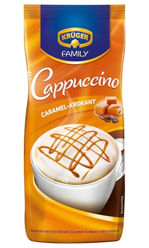 krüger cappuccino caramel-krokant, aromatisiertes getränkepulver, 500 g