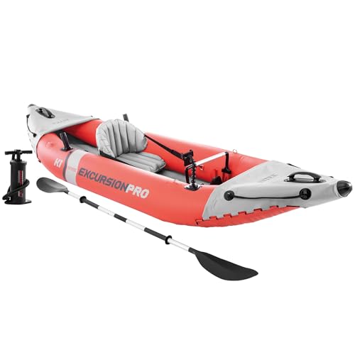 intex aufblasbares kajak excursion pro k1 305x91 cm für 1 person mit paddel und pumpe