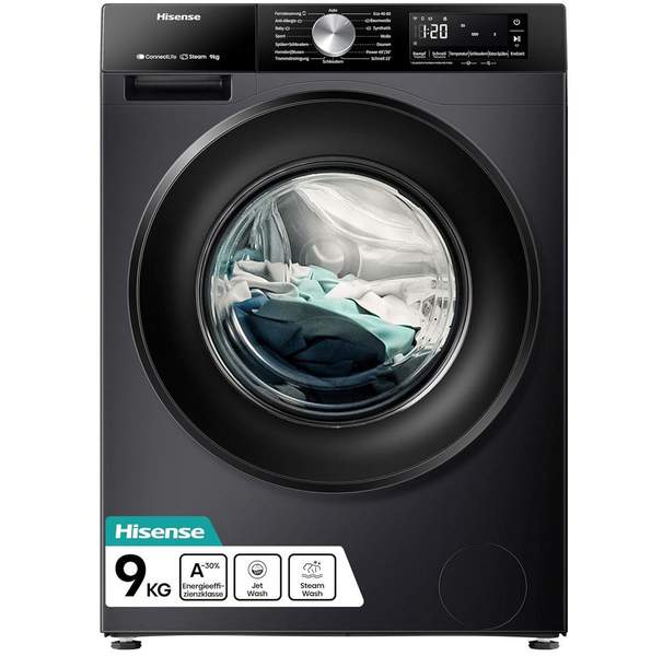 waschmaschine hisense WF3S9043BB3 9kg dampffunktion 388 euro statt 449 euro