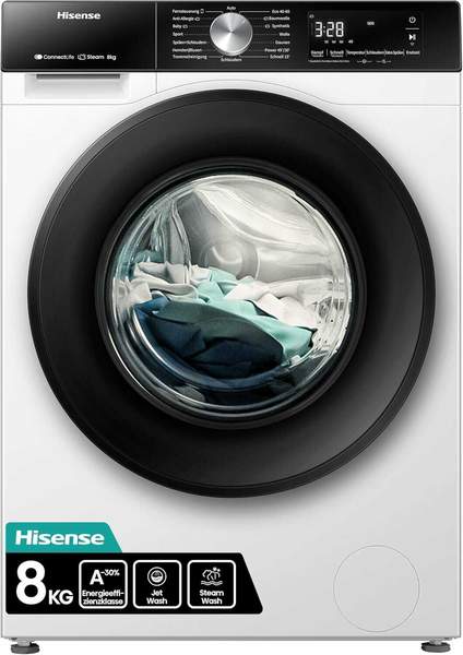 hisense waschmaschine wf3s8043bw3 8 kg dampffunktion 1400 u/min 327,62