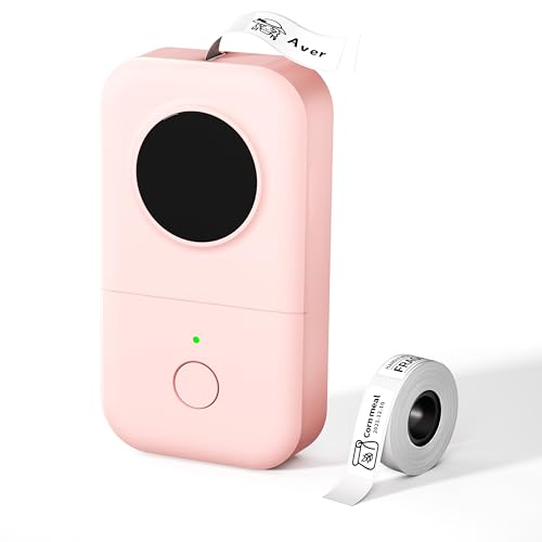 phomemo mini label printer d30, bluetooth thermal sticker printer, pink, kompatibel mit ios android
