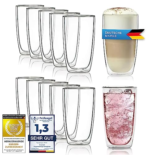 doppelwandiges trinkglas set 12er aus borosilikatglas dimono latte macchiato cocktailgläser