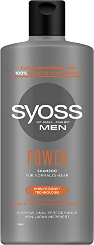 syoss shampoo men power 440 ml, kräftigendes herren shampoo mit koffein