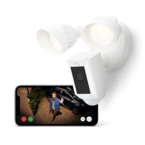 ring flutlichtkamera wired plus mit wlan, hd-video, nachtsicht, bewegungserfassung, sirene