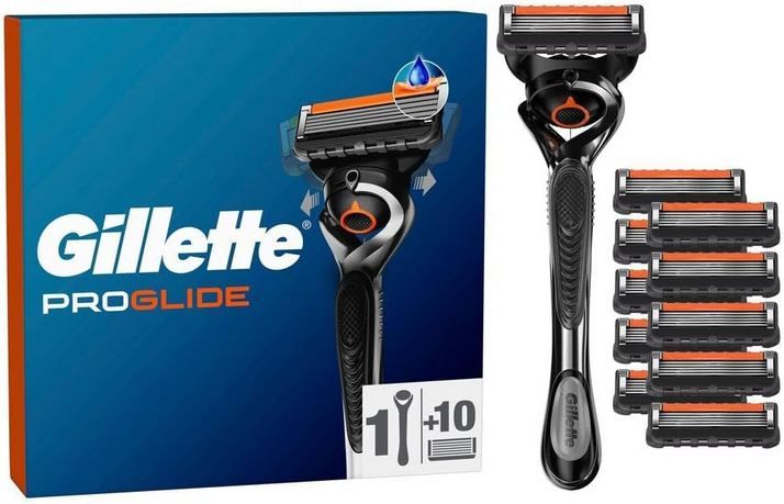 Gillette Fusion 5 Proglide Rasierer + 10 Ersatzklingen, 26,55