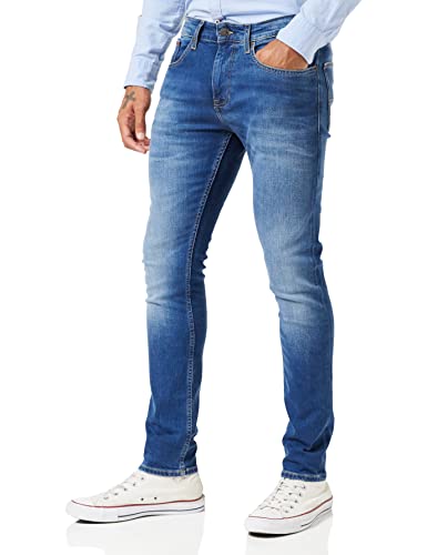 tommy jeans herren jeanshose slim tapered stretch blau 31W/34L