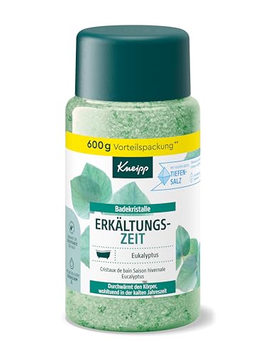Kneipp badekristalle erkältungszeit, badesalz mit eukalyptus und minze, 600g