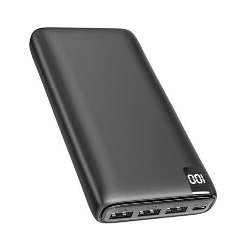 power bank 26800mah riapow 3a schnelles aufladen usb c tragbares ladegerät 4 ausgänge