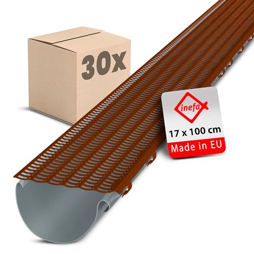 Laubfangstreifen-Set 30x für dachrinnen 100cm braun, nw100-150, inefa