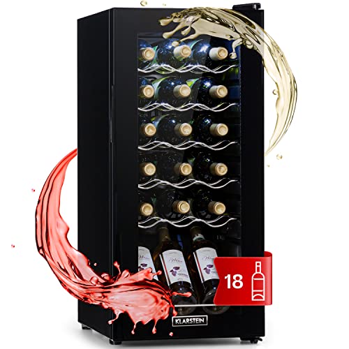 Produktbild: weinkühlschrank klarstein shiraz 18 uno 50l 1 zone 18 flaschen glastür 43db