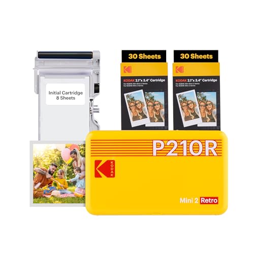 kodak p210 mini 2 retro mobilfoto drucker für smartphones bluetooth kompatibel mit ios android 54x86 mm