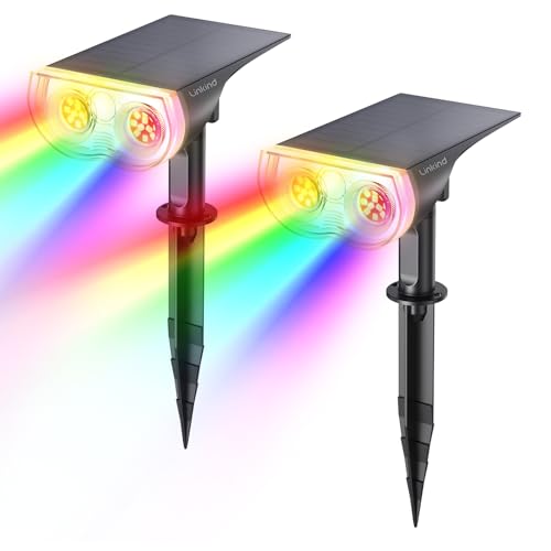 Linkind Solarlampen Außen RGB+Weiß, 10 Lichtmodi, IP65, 2 Stück
