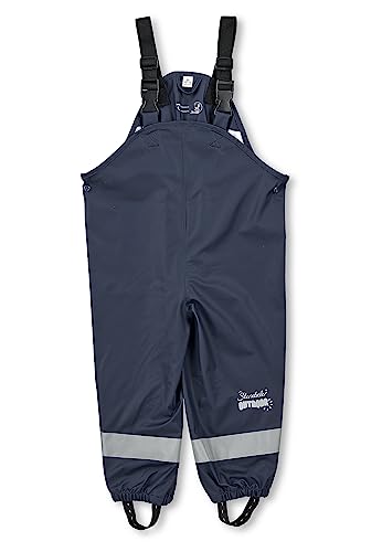 sterntaler regenhose kinder wasserdicht unifarben marine mit elastischen hosenträgern, größe 104