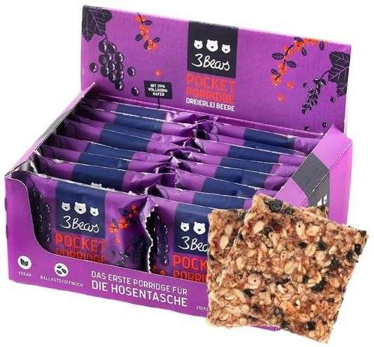 Produktbild: 3bears pocket porridge haferriegel 16er pack dreierlei beere für 25,97