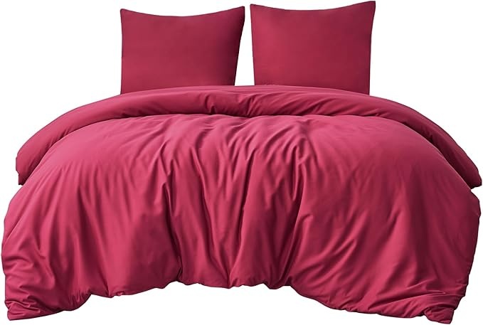 Aisbo Bettwäsche rot 220x240 cm 3-teilig Mikrofaser ÖKO-TEX bügelfrei