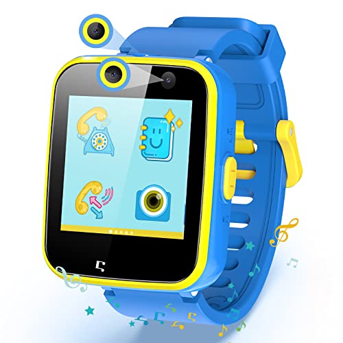 smartwatch kinder agptek mit spiele, sos, kamera, musikplayer, blau