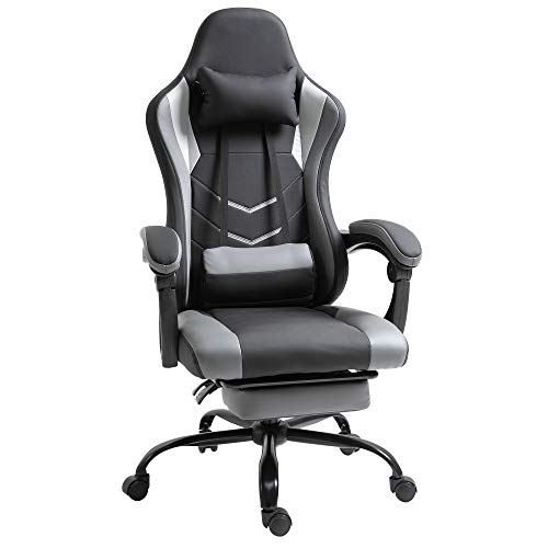 ergonomischer gaming stuhl vinsetto bürostuhl drehstuhl höhenverstellbar schwarz 62x52x128 cm