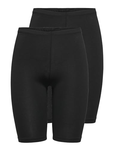 Produktbild: only bikershorts damen slim fit 2-pack, onllive kurz und bequem