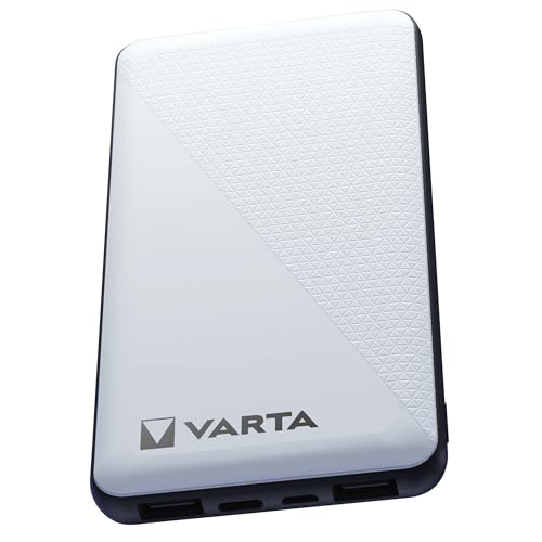 varta power bank 10000mah mit 4 anschlüssen für smartphone und tablet, inkl. ladekabel