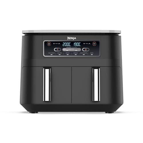 ninja af300eu 2 frittierkammern 6 funktionen 2470 w 7,6 liter energieeinsparung 65%