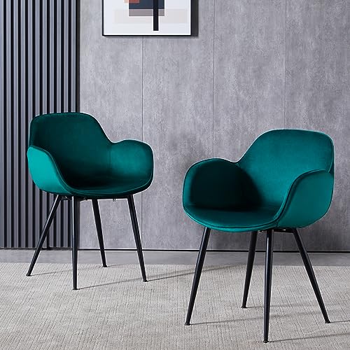 lechamp esszimmerstuhl samt, gepolsterter sessel mit armlehnen für küche, lounge, wohnzimmer