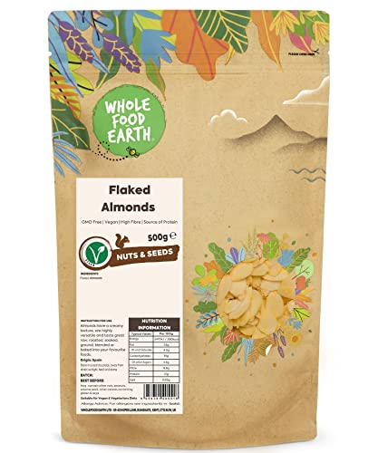 flaked almonds 500 g von wholefood earth, gmo-frei, hoher ballaststoffanteil, proteinquelle