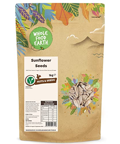 sonnblumenkerne 1 kg, wholefood earth, gmo-frei, ballaststoffe, eiweißquelle