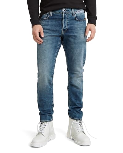 g-star herren jeans 3301 tapered blau vintage azure 26w 30l