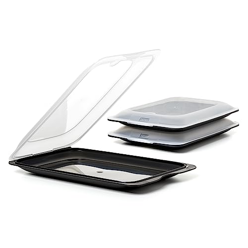 tatay aufschnittboxen 3er set kühlboxen für gefrierschrank mikrowelle spülmaschine schwarz