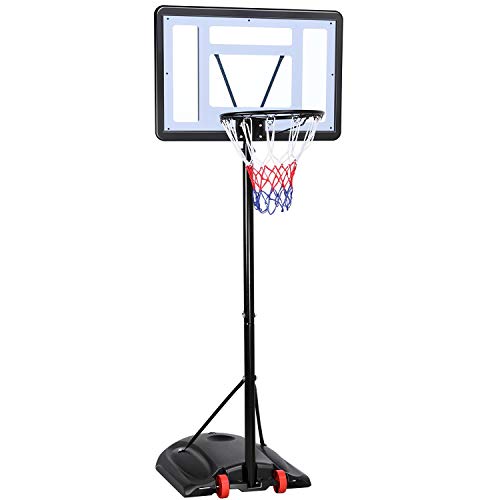 yaheetech basketballständer mit rollen höhenverstellbar 219-279 cm schwarz nylon