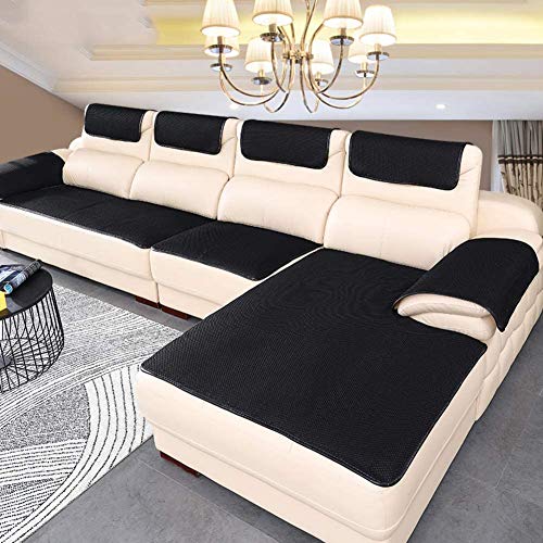 danoda sofa abdeckung für ledercouch, rutschfeste möbel schutz 60x60cm schwarz