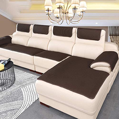 danoda sofa abdeckung für ledersofa, rutschfest, schutz für haustiere, dunkelbraun, 60x60cm