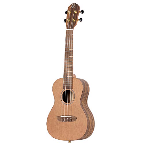 ortega guitars ukulele linkshänder akustisch timber series mit gigbag zeder walnuss natur