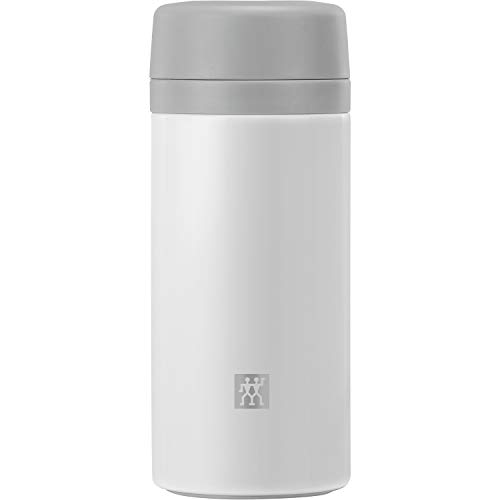 zwilling thermoflasche mit siebeinsatz, isolierflasche für tee & infused water, 420 ml, weiß